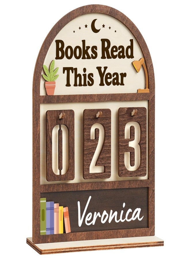 DINIZON Books Read This Year Counter, Book Counter Sign for Reading Challenge, Books Read Tracker, Bookish Gifts for Book Lovers, Librarian, Reader, Women, Shelf Decor, Bookshelf Decor - Image 1