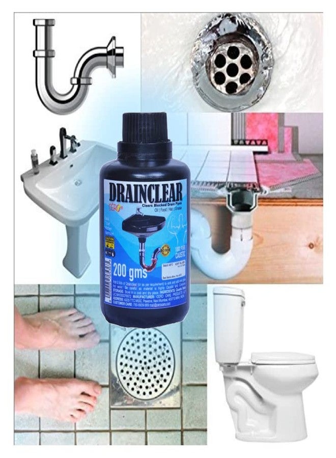 CERO ® DRAINCLEAR (DRY POWDER Removes Clogs, Blockages in Washbasin, Septic Tank, Sinks, Pipes within 30 mins.Drain expert | Sink cleaner| Toilet Cleaner (180g - Image 5