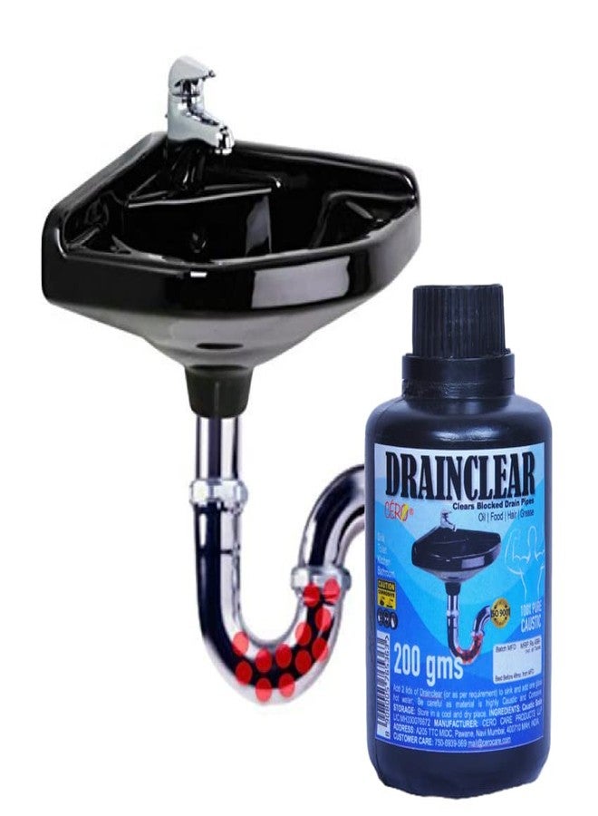 CERO ® DRAINCLEAR (DRY POWDER Removes Clogs, Blockages in Washbasin, Septic Tank, Sinks, Pipes within 30 mins.Drain expert | Sink cleaner| Toilet Cleaner (180g - Image 2