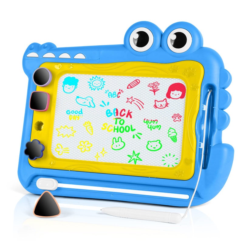 OFFCUP Magic Slate for Children, Baby Toy 1-5 Years, 4 Colours Magnetic Drawing Board with Pen and 4 Stamps, Erasable Magnetic Board Educational Toy for Girls Boys - Image 1