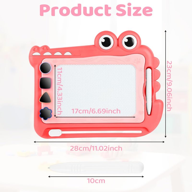 OFFCUP Magic Slate for Children, Baby Toy 1-5 Years, 4 Colours Magnetic Drawing Board with Pen and 4 Stamps, Erasable Magnetic Board Educational Toy for Girls Boys - Image 3