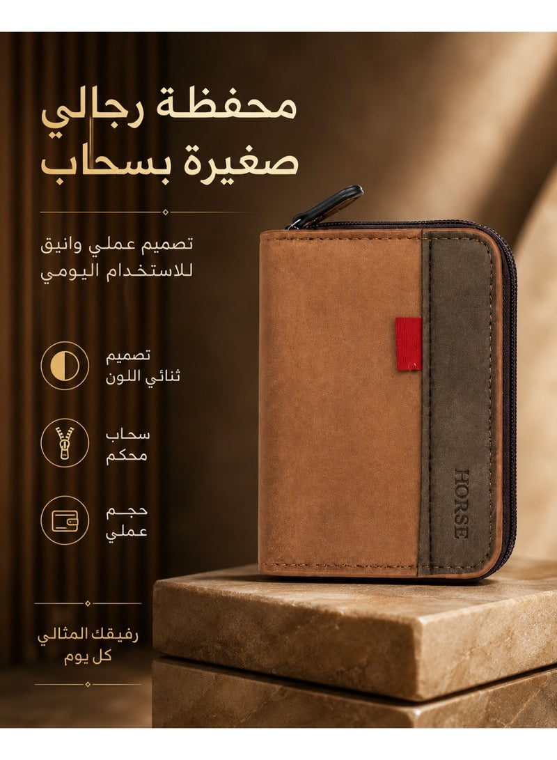 هورس محفظة كروت  بسوستة من HORSE  – جلد صناعي أنيق، لون هافان، تصميم عصري نحيف لحفظ البطاقات والنقود - Image 4