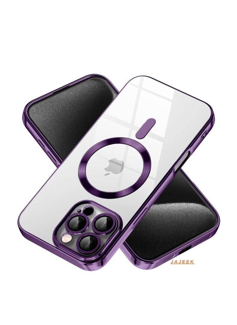 JAJEEK iPhone 16 Pro Max Magnetic Case – Compatible with MagSafe, Built-in Camera Protector, Soft TPU Anti-Scratch Shockproof Clear Case, Slim Design for iPhone 16 Pro Max 6.1 Inch - Image 1