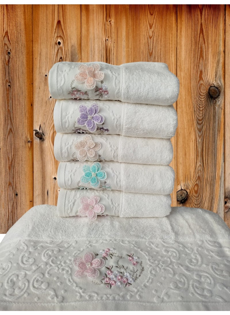 FIESTA Elegance Series Bamboo Cream Handmade Boxed 6 Pieces 50 x 90 cm  - Image 1