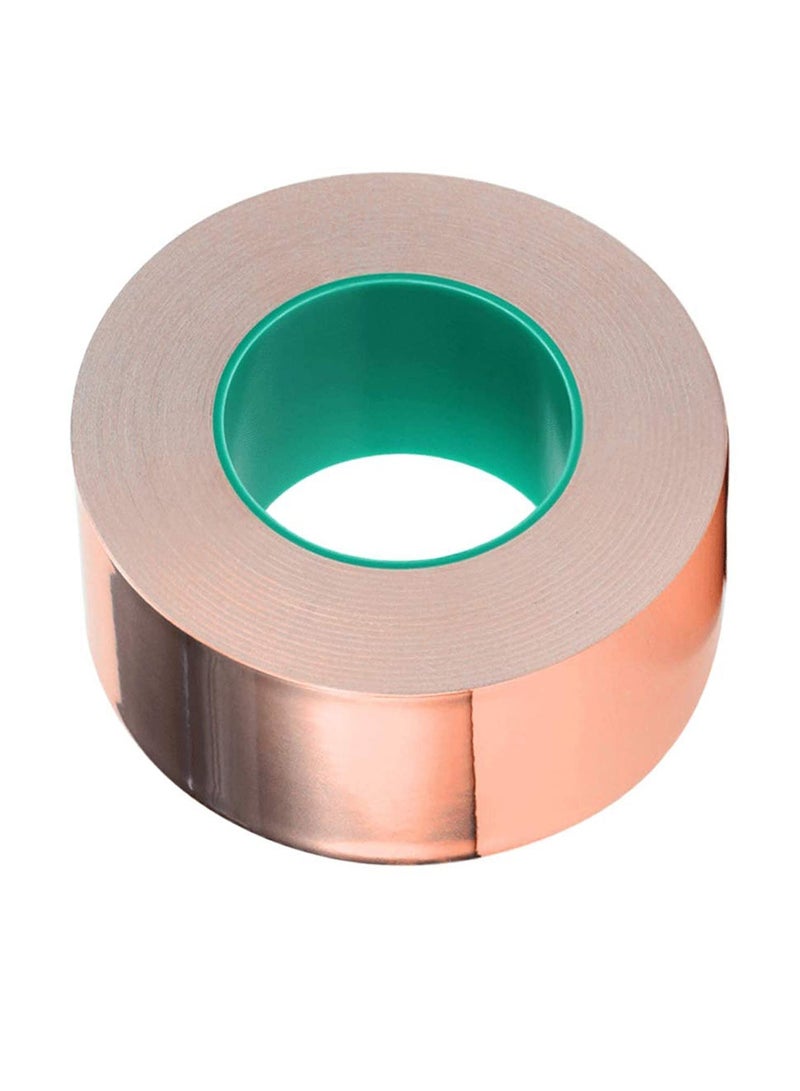 Excefore Copper Foil Tape, 1.18 Inch x 82 Feet with Cu 99.95% and Conductive Adhesive, Heavy Duty Double Conductivity Metal Ducts Tape - Image 1