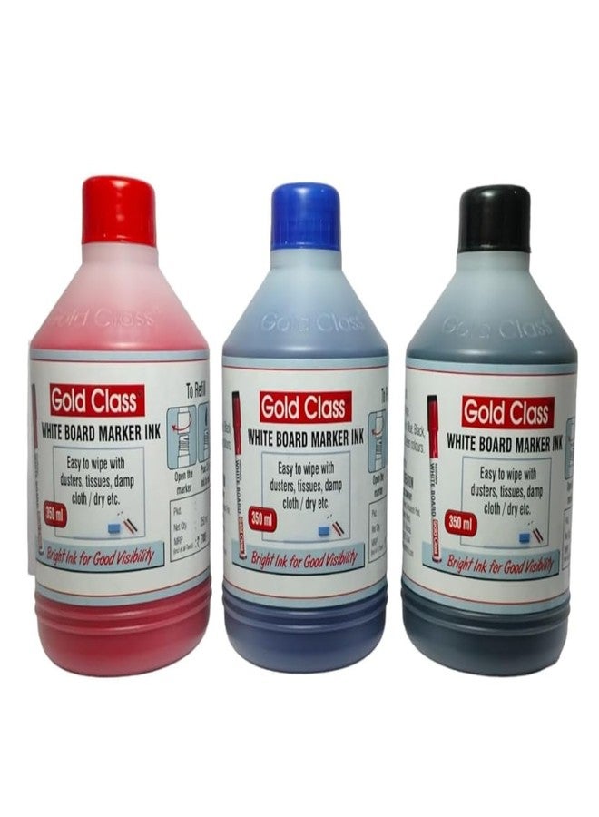 Gold Class Combo Pack of White Board Marker Ink 350ML | Easily refillable | Suitable for Multiple Surfaces | Office & School Stationery (Set of 3) - Image 1