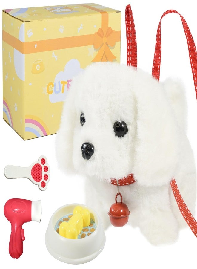 lonfypeng Plush Toys Walking Dog Toys that Can Walk, Bark and Wag Tail,Interactive Electronic Pet Toys Puppy with Leash,Easter Christmas Birthday Gift for Toddlers Kids - Image 1