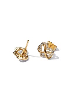 PANDORA Pandora Moments Women's Classic Cubic Zirconia Gold Sparkling Heart Eternal Symbol Earrings Birthday Gift 292667C01  - Image 3