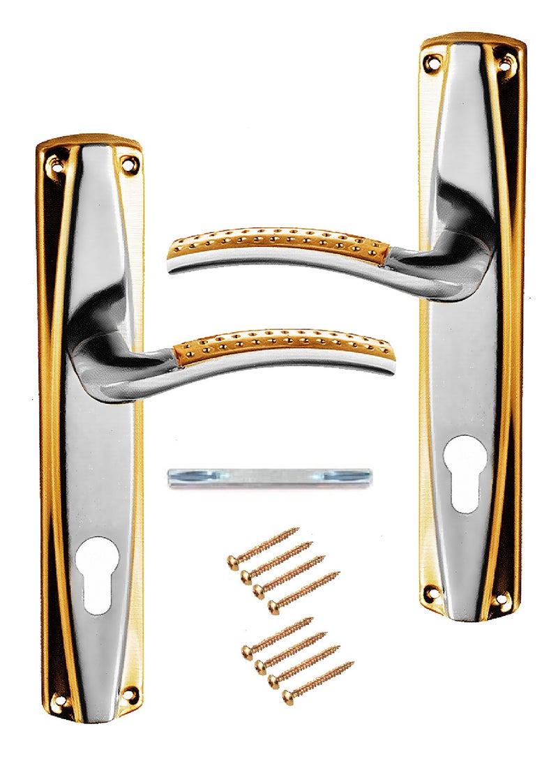 Pair Of Door Handles Golden/Silver Color