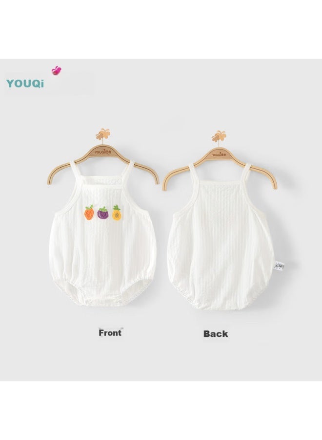 Youqi Yooqi Baby Girl Summer Ultra-Thin Sleeveless Sling Romper Toddler Thin Vest Climbing Suit - Image 1