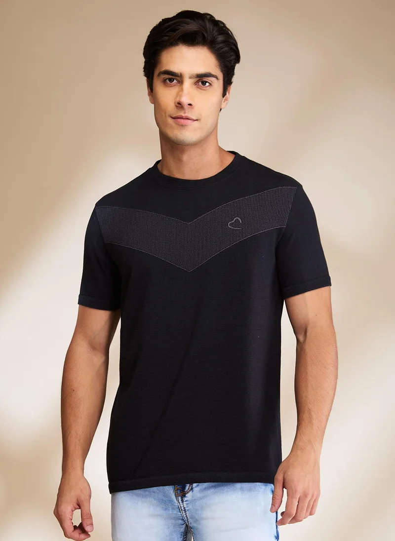 بيينغ هيومان Men Solid Round Neck Cotton T-shirt