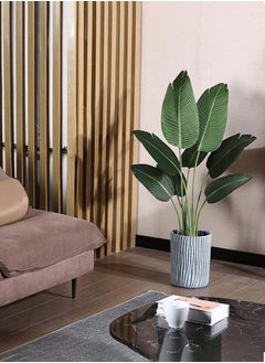 VAOdo Artificial Plants 120CM Artificial Bird of Paradise Plant in Pot Tall Fake Tree with Woven Basket Realistic Faux Palm Tree 8 Trunks Silk Plants for Modern Home Décor Indoor Outdoor Office  - Image 4
