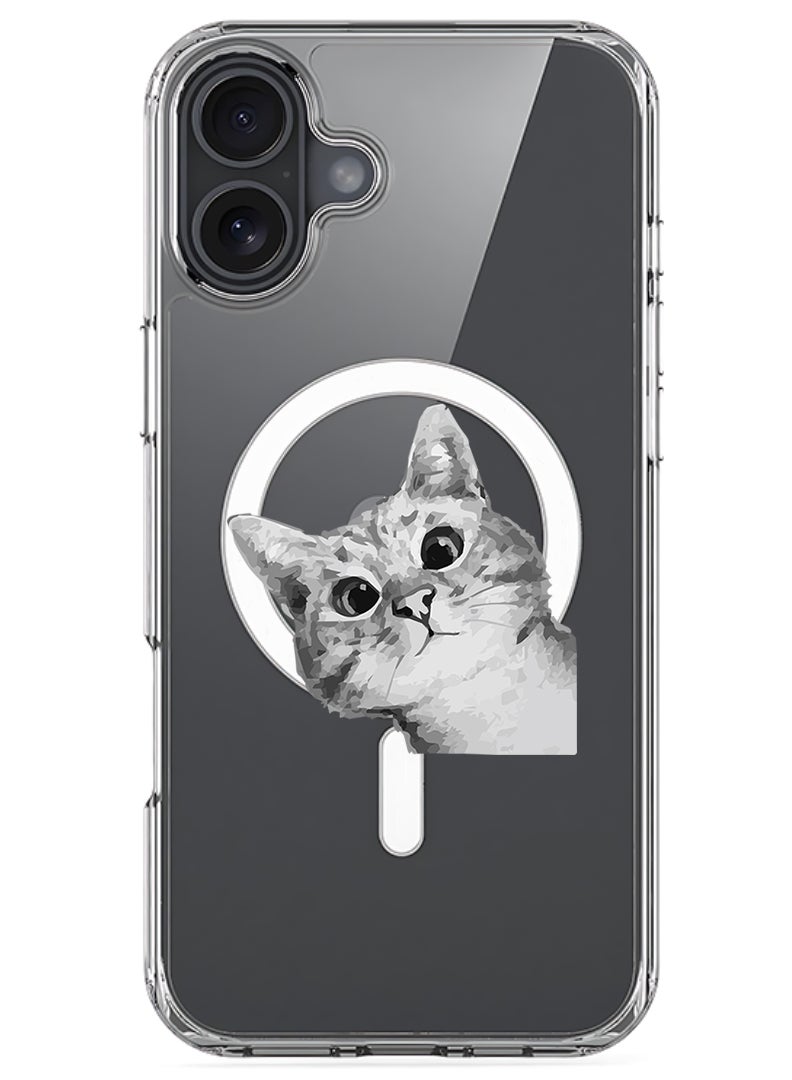 Theodor Magnetic Case for Apple iPhone 17 Compatible with MagSafe Wireless Charging, Shockproof Phone Bumper Cover - Cat Peep - Image 1