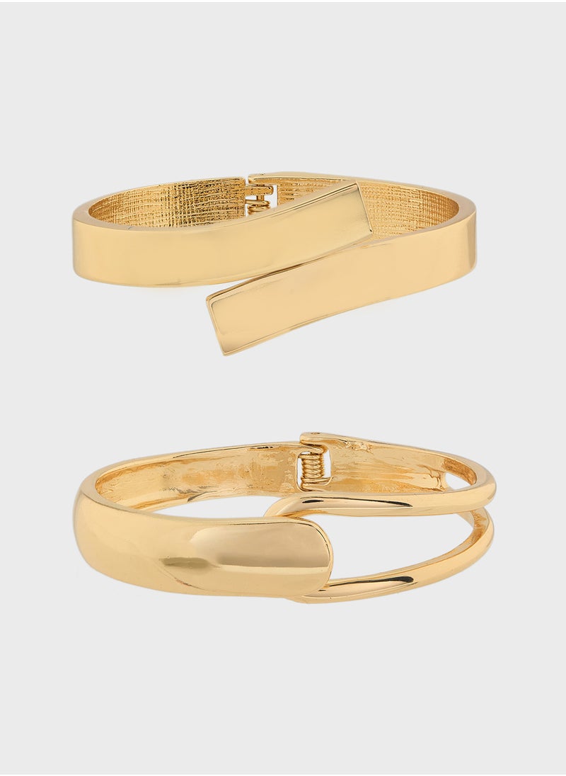 ELLA 2 Pack Mix Cuff Bangle  - Image 1