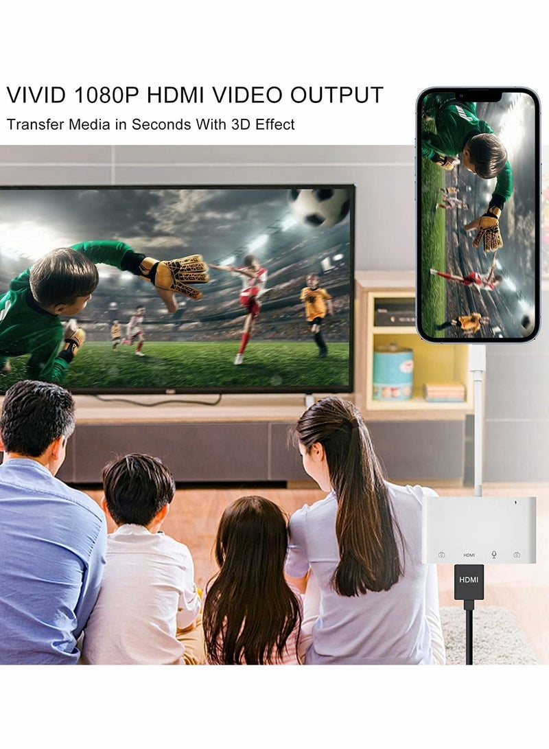 SYOSI Adapter for Lightning to HDMI Adapter for iPhone to TV iPhone Microphone Adapter for Live-Streaming with Charging Port - Image 2