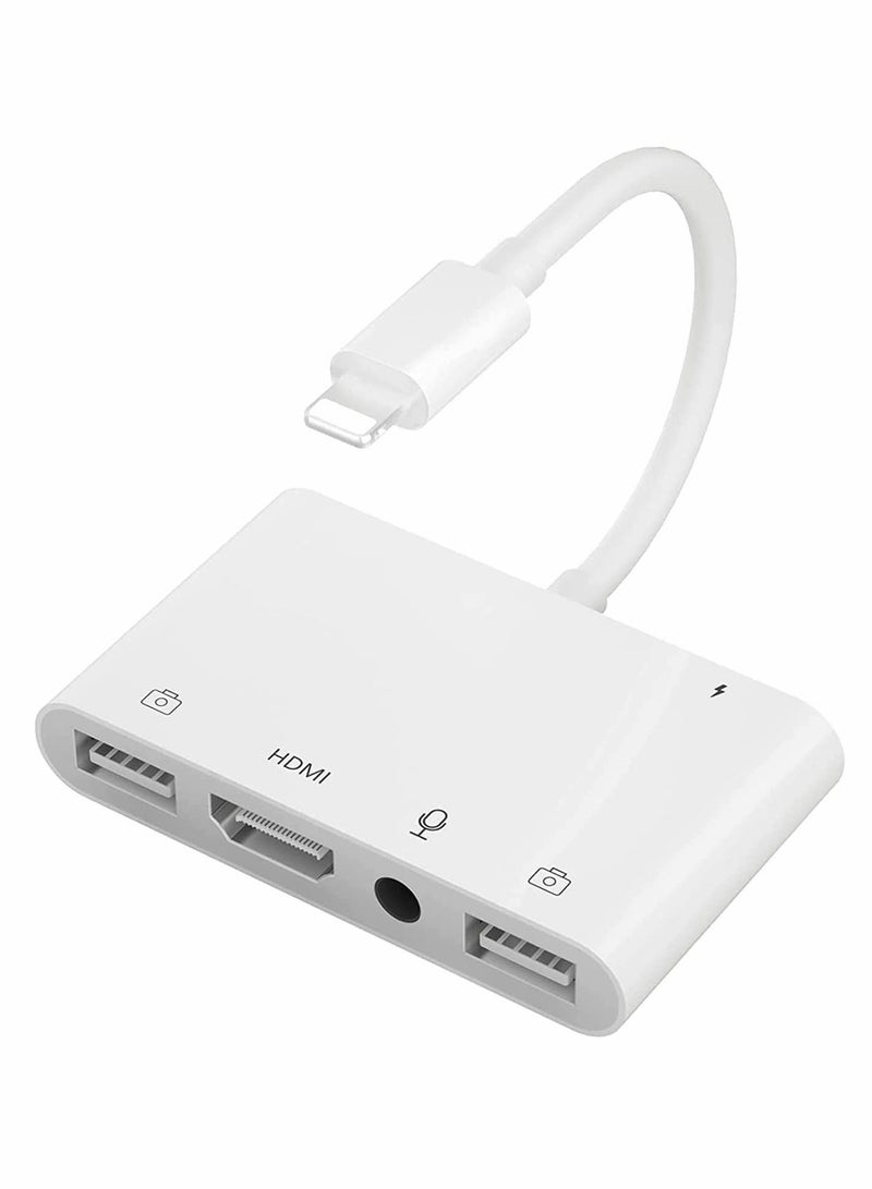 SYOSI Adapter for Lightning to HDMI Adapter for iPhone to TV iPhone Microphone Adapter for Live-Streaming with Charging Port - Image 1