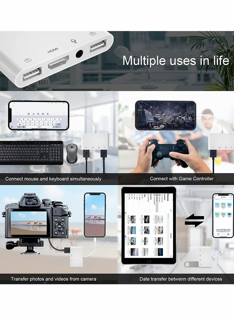 SYOSI Adapter for Lightning to HDMI Adapter for iPhone to TV iPhone Microphone Adapter for Live-Streaming with Charging Port - Image 5