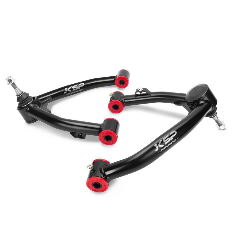 KSP Upper Control Arm 24 lift for 0716 Silverado Avalanche Tahoe Sierra Yukon 6Lug 2WD4WD Factory Cast Steel arms Tubular Black Aarm