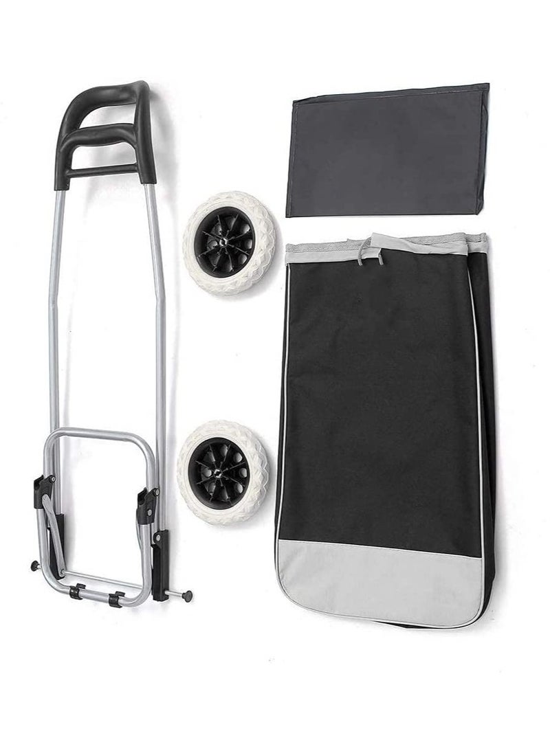 DubaiGallery عربة تسوق قابلة للطي لحمل الخضار والفواكه مع عجلات - Image 4