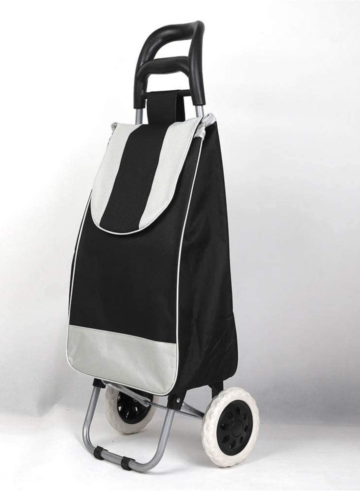 DubaiGallery عربة تسوق قابلة للطي لحمل الخضار والفواكه مع عجلات - Image 3