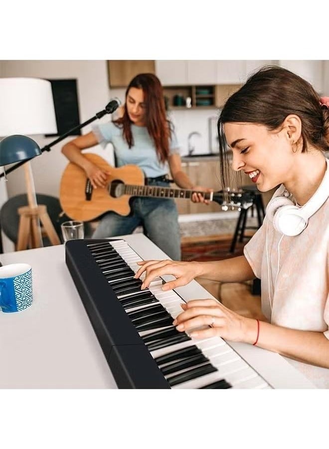 والالا لوحة مفاتيح بيانو رقمية قابلة للطي مكونة من 88 مفتاحًا، لوحة مفاتيح كاملة الحجم شبه مرجحة، بيانو كهربائي محمول مع MIDI، وظيفة تقسيم، دواسة استدامة وحقيبة حمل للمبتدئين، أسود - Image 4