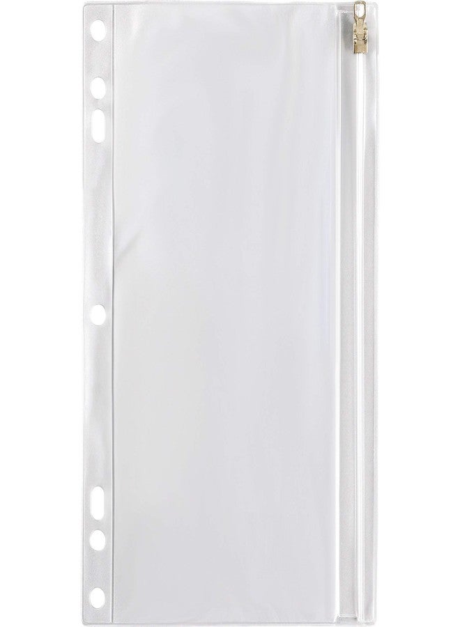 1IntheOffice Clear Pencil Pouch for 3 Ring Binder, Ring Binder Pockets with Zipper, Vinyl, 6 Pack - Image 2