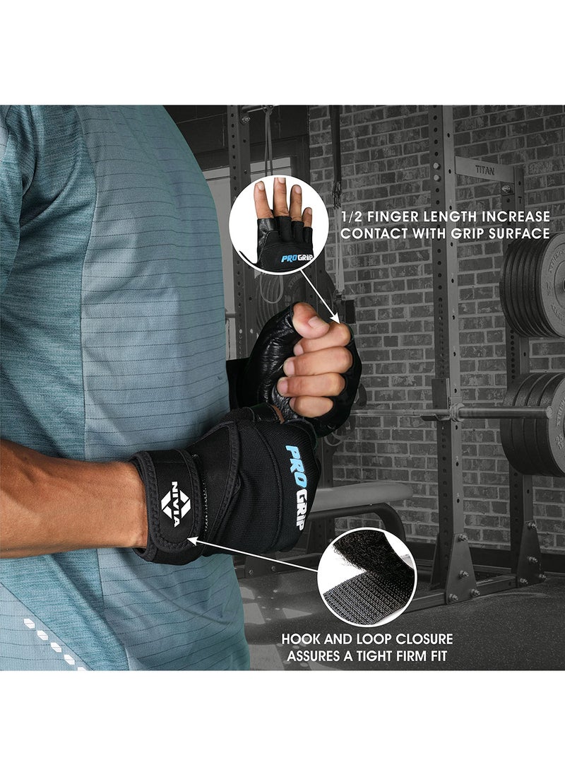 Nivia Pro Grip 1/2 Finger Weight Lifting Gym Gloves | Size: Small | Material: Micro Fiber Sued | Exercise and Fitness | Leatherette Palm  - Image 3