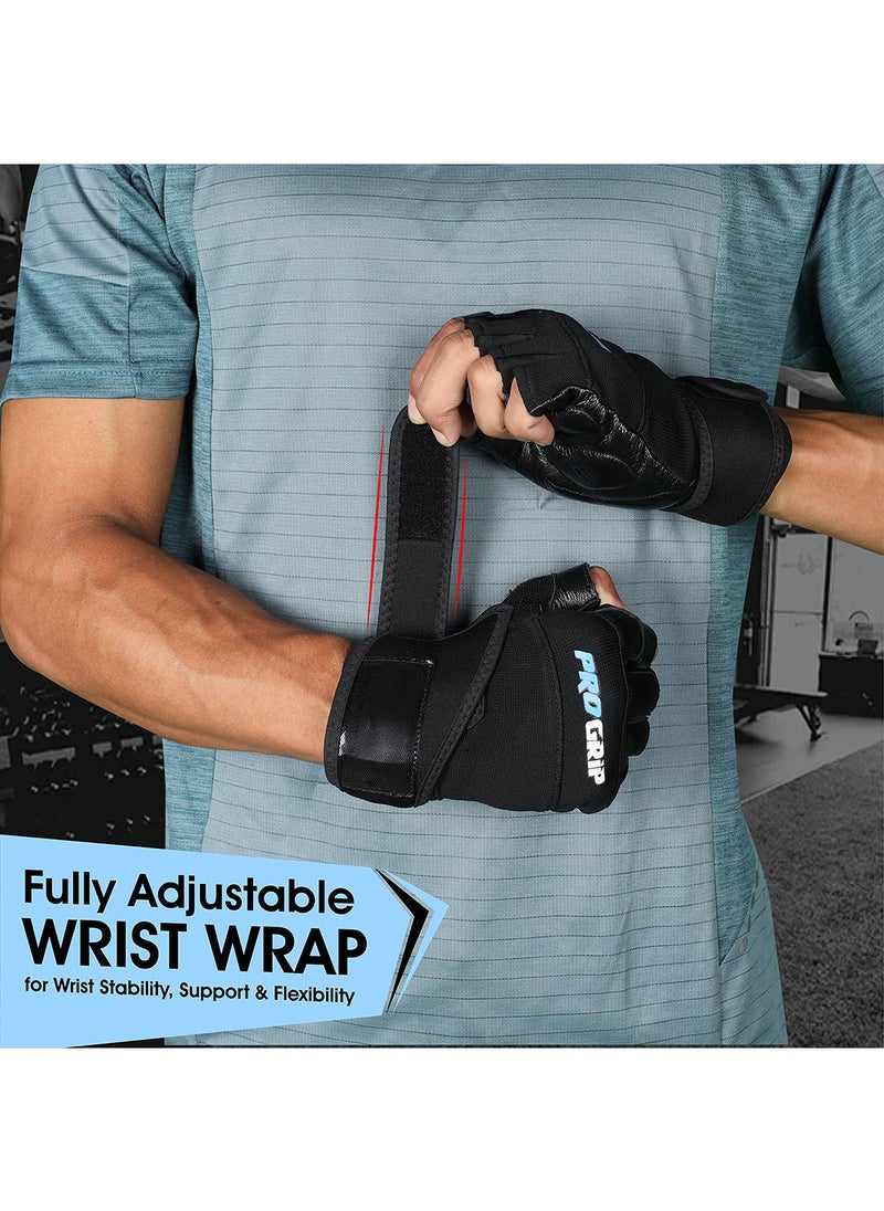 Nivia Pro Grip 1/2 Finger Weight Lifting Gym Gloves | Size: Small | Material: Micro Fiber Sued | Exercise and Fitness | Leatherette Palm  - Image 4