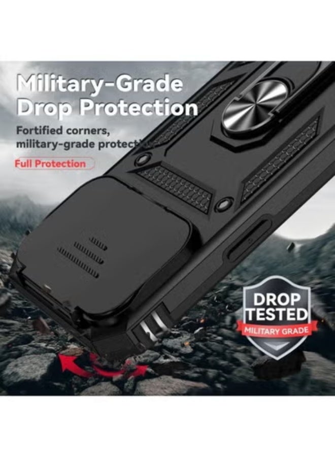 HPMY iPhone 17 pro max Case with Kickstand & Camera Cover, Military Grade Shockproof Heavy Duty Protective Magnetic Case for iPhone 17 pro max,Compatible with Apple 17 Pro Max(Black) - Image 4