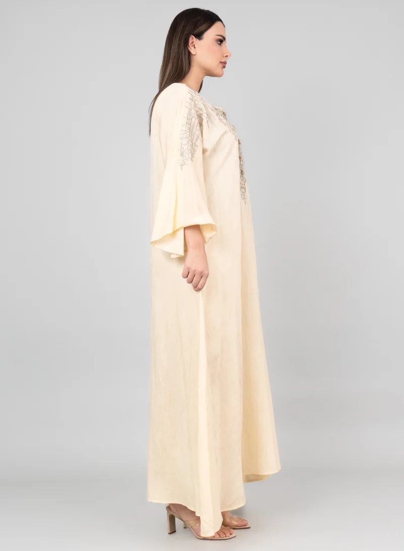 IKKXA Modern Grace Jalabiya IK3008 Beige