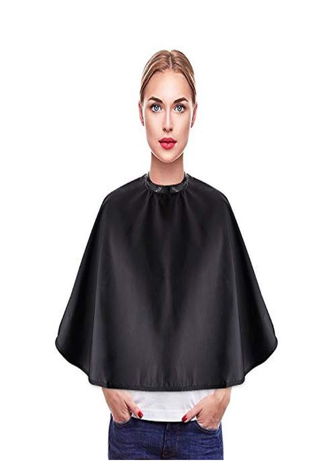 Noverlife Black Makeup Cape Chemical & Water Proof Beauty Salon Shorty Smock For Clients Lightweight Combout Beard Apron Shortie Makeup Bib Styling Shampoo Cape For Makeup Artist Beautician  - Image 1