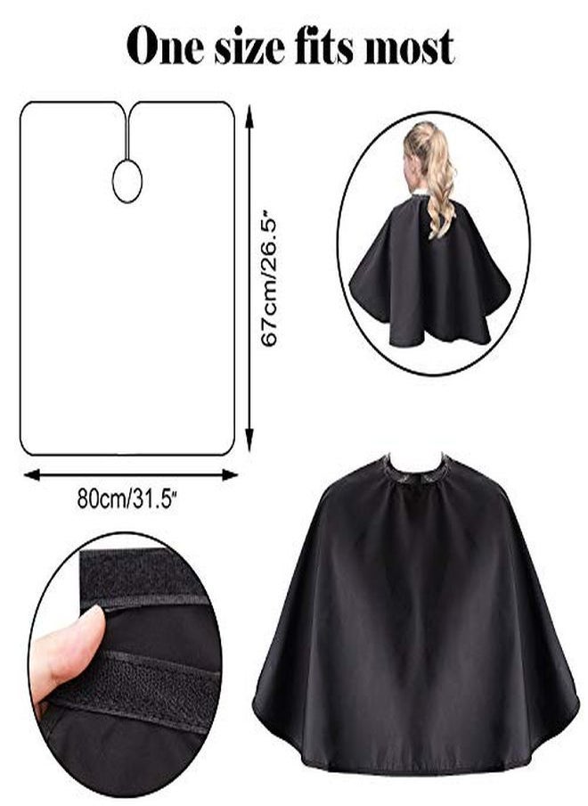 Noverlife Black Makeup Cape Chemical & Water Proof Beauty Salon Shorty Smock For Clients Lightweight Combout Beard Apron Shortie Makeup Bib Styling Shampoo Cape For Makeup Artist Beautician  - Image 3