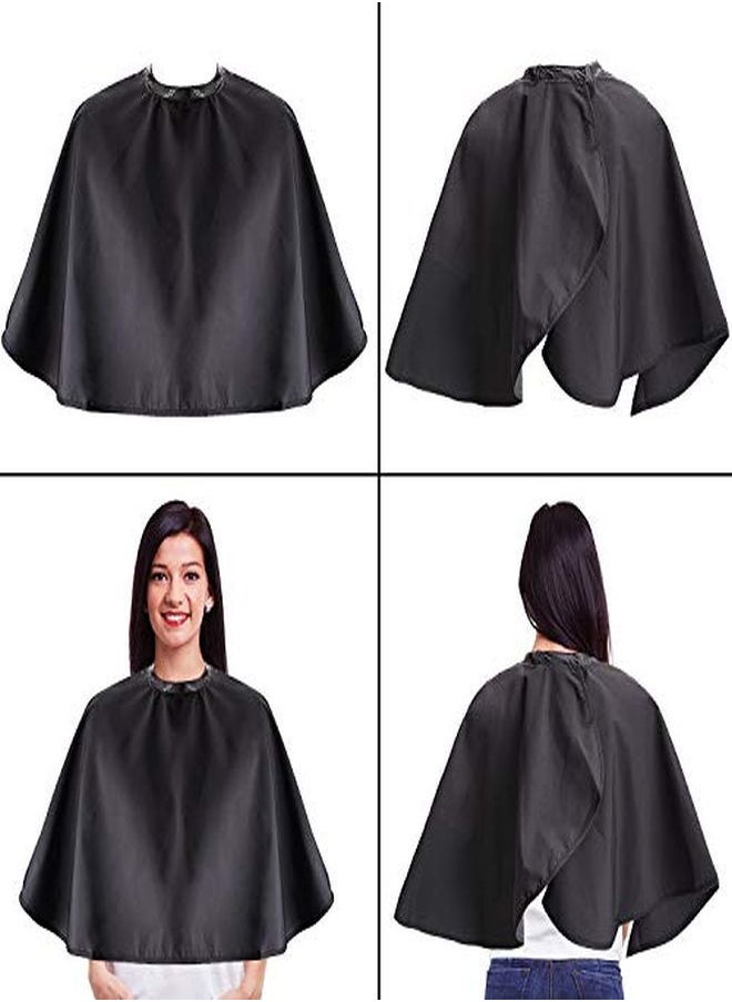 Noverlife Black Makeup Cape Chemical & Water Proof Beauty Salon Shorty Smock For Clients Lightweight Combout Beard Apron Shortie Makeup Bib Styling Shampoo Cape For Makeup Artist Beautician  - Image 5