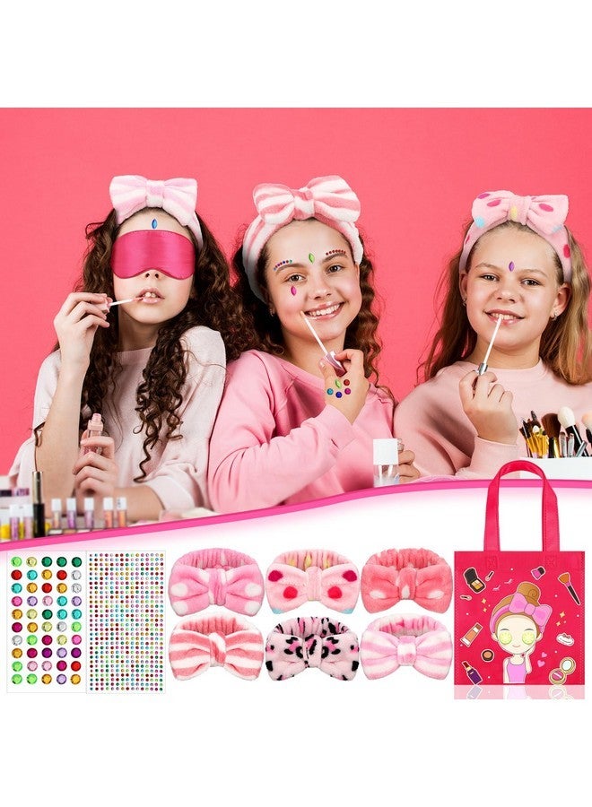 Newcotte 72 Pcs Kids Spa Party Supplies For Girls Robes Headbands Slippers Spa Accessories For Birthday Spa Party, 6 Sets(12 Yards)  - Image 3
