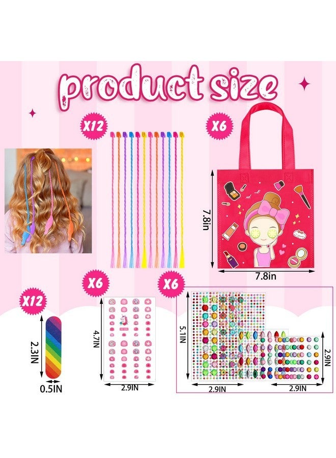 Newcotte 72 Pcs Kids Spa Party Supplies For Girls Robes Headbands Slippers Spa Accessories For Birthday Spa Party, 6 Sets(12 Yards)  - Image 5