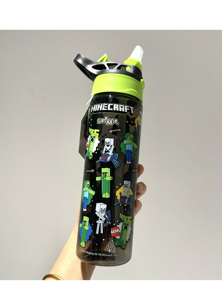 ماين كرافت كوب بقشة الأطفال كوب ماء العالم البلاستيك سعة كبيرة طالب الرياضة كوب بقشة