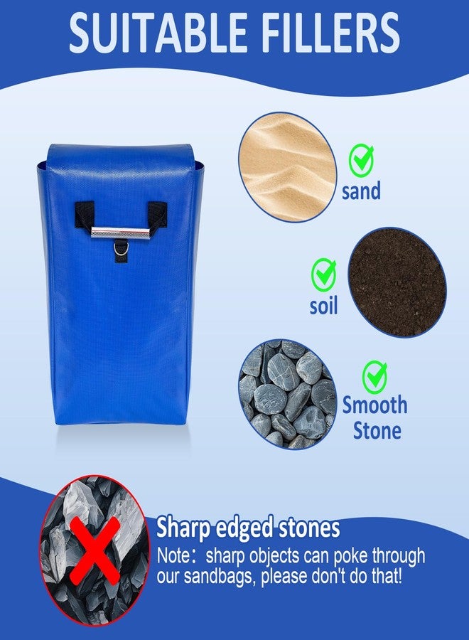 Hlimior 6 Pcs Sturdy Outdoor Toy Sandbags with Handle, 50lb Capacity, 6-Pack - Safely Secure Inflatable Bounce Houses, Water Slides, and Tents，Blue - Image 4