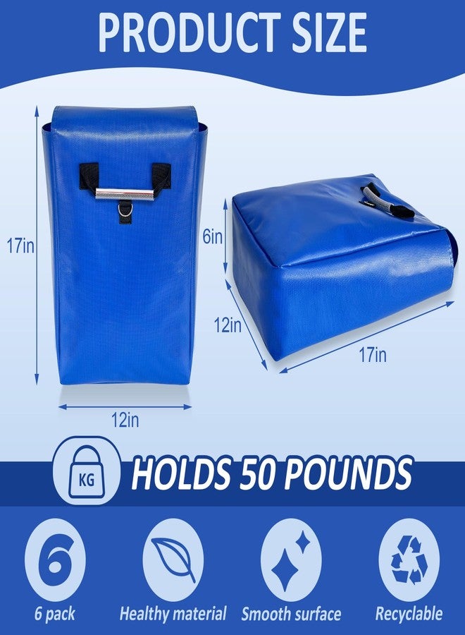 Hlimior 6 Pcs Sturdy Outdoor Toy Sandbags with Handle, 50lb Capacity, 6-Pack - Safely Secure Inflatable Bounce Houses, Water Slides, and Tents，Blue - Image 2