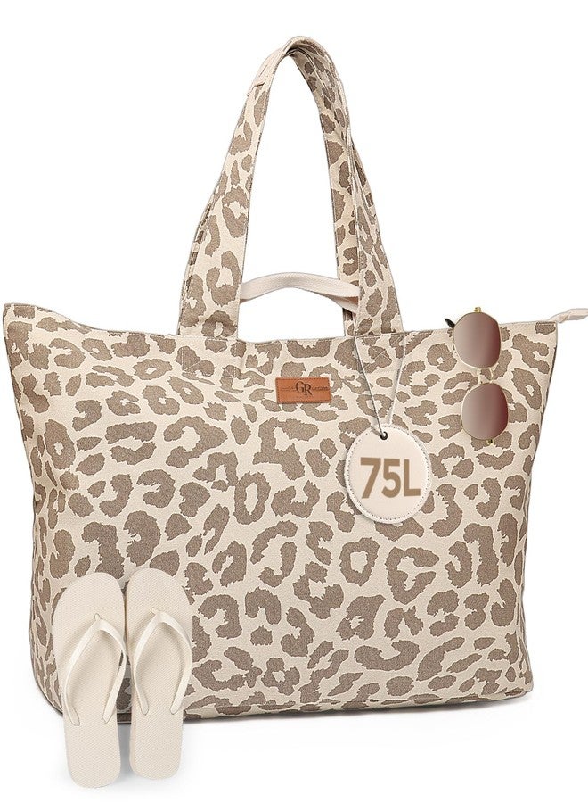 GLORIEROO Extra Large Beach Bag for Women - Sandproof Over-Size Carry On Beach Essentials Tote with 5 Pockets Gifts for Women - Image 1