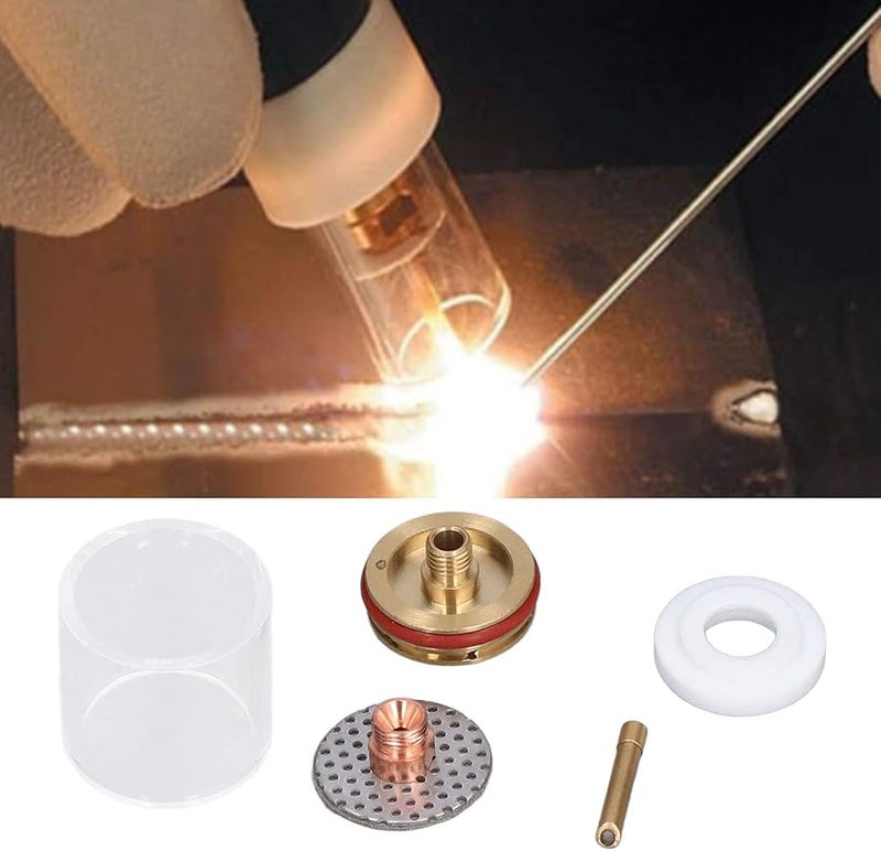 5 قطع مجموعة كأس شعلة لحام TIG من النحاس الأصفر لـ WP9 20 25 مع فلتر هواء 2 4 مم فوهة مجموعة كوليت - Image 4