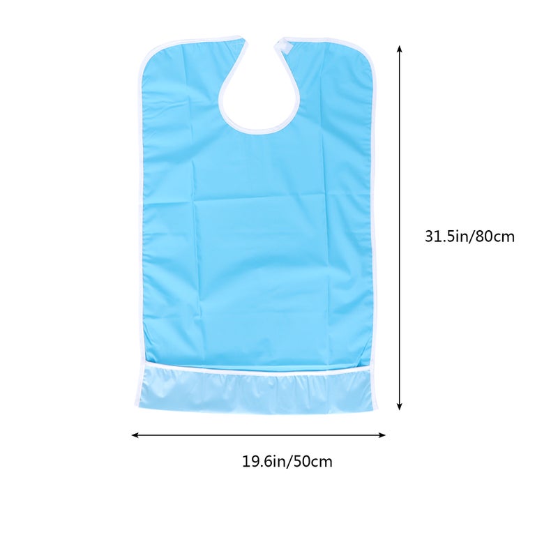 👕 مريلة عشاء ناعمة مقاومة للماء لحفظ الأرز للاستخدام لكبار السن لون أزرق سماوي - Image 4