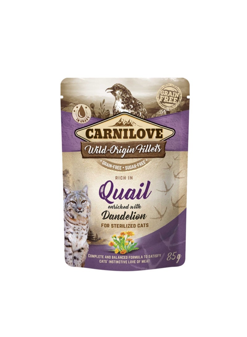 Carnilove - Quail Enriched With Dandelion For Sterilized Cats (Wet Food Pouches) 85g