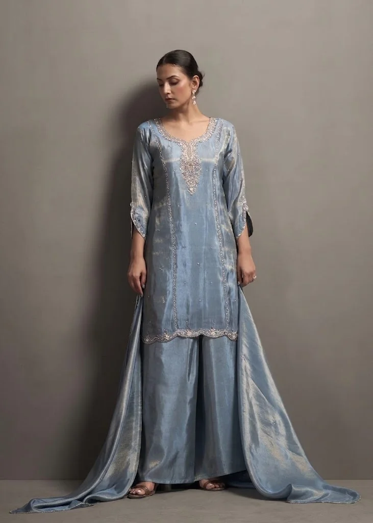VINY Grey Embellished Suit Set – Plus Size Women's Indian Ethnic Wear