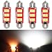 PHINLION 578 LED Bulb White 500 Lumens Super Bright 3030 6SMD Festoon 41mm 42mm 2112 2122 LED Bulbs for Car Interior Map Dome Reading Trunk Courtesy Lights Nonpolarity Pack of 4 - Image 2
