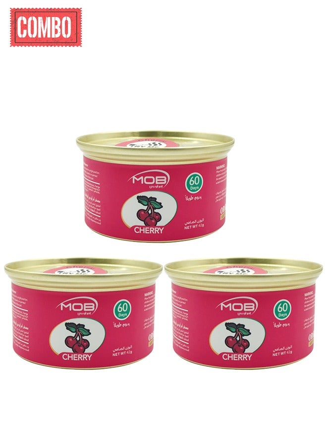 MOB Combo - 3PC MOB Car Organic Air Freshener Can, Air Freshener For Car And Home Last Upto 60 Days 42g Cherry Fragrance - Image 1