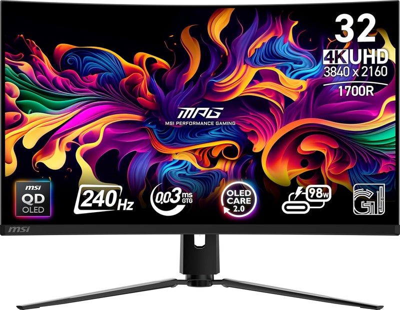 إم اس أي MSI MPG 321CURX QD-OLED 32-Inch 4K UHD Gaming Monitor with 240Hz Refresh Rate and 0.03ms Response Time - Image 1