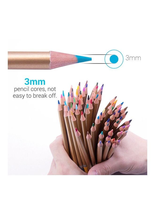 إسكدنيا مجموعة أقلام تلوين من 72 قلم مع علبة تخزين أزرق/ذهبي/أسود - Image 4