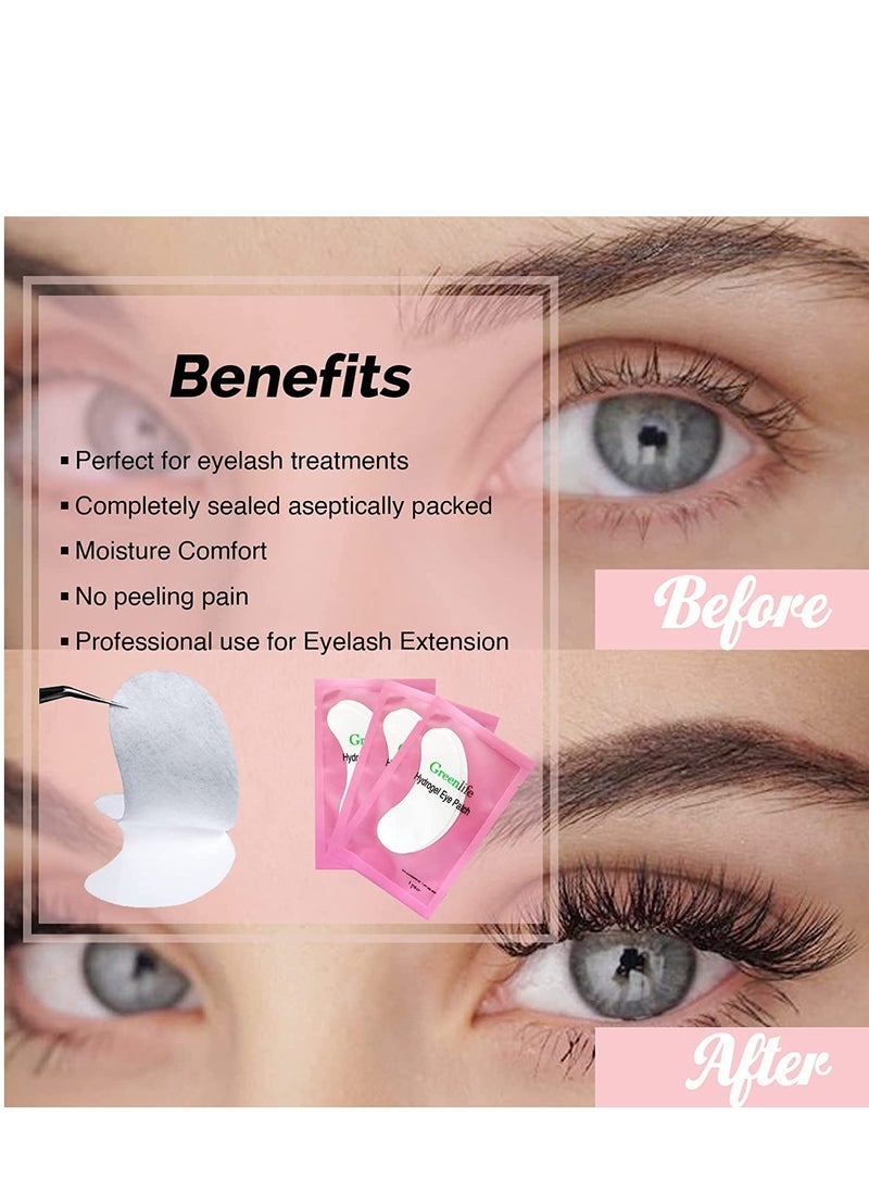 GreenLife GreenLife 200 Pairs 100% Natural Eyelash Extension Under Eye Gel Pads patches kit Collagen Aloe Vera Hydrogel Eye Patches Eyelash Extension Supplies Tools, Lash Extension Supplies (100 200 400 Pairs)  - Image 4