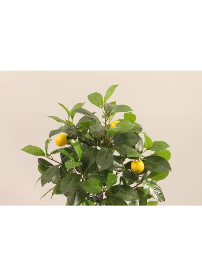 Marcolo Artificial Lemon Tree in Black Pot, Faux Potted Plant with Yellow Lemons, Green Leaves, Indoor Decor (100cm) - Image 3