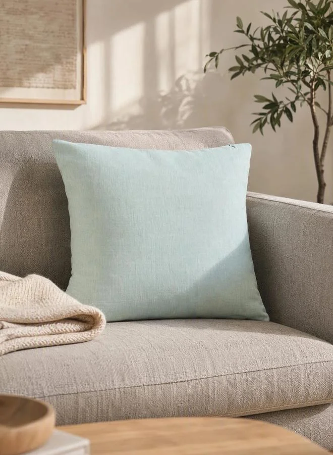 Styli 1-Piece Cotton Cushion Cover With Pom-Pom Trim 45X45Cm